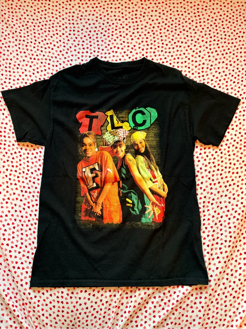 Black TLC Graphic Tee - Retro Group Print